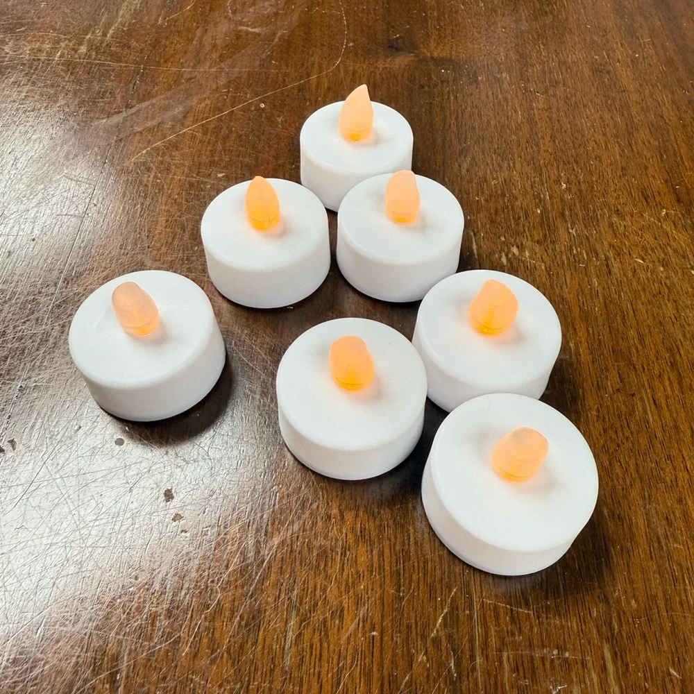 24 battery operated LED realistic looking flame flickering tealight candles